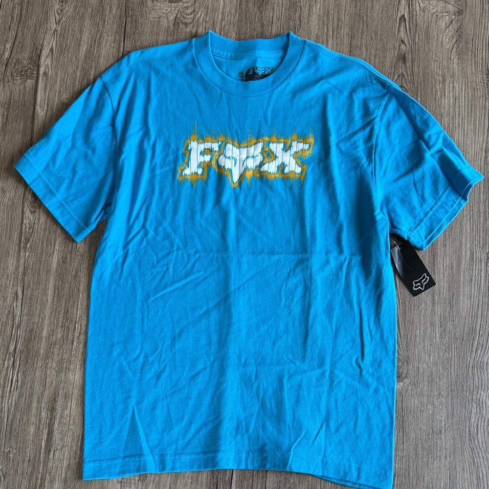 Fox Blue and Yellow Kids Short Sleeve Tee